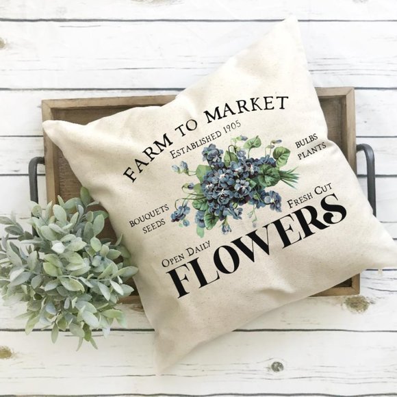 Farm To Market, Pillow Cover, Spring, Lavender - Picture 4 of 4